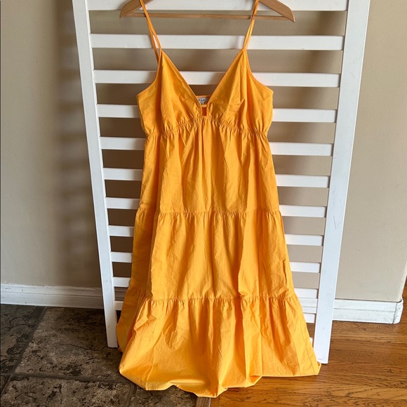 Rails Avril Tiered Midi Dress Spaghetti Straps Size XS in Yellow - Picture 2 of 13